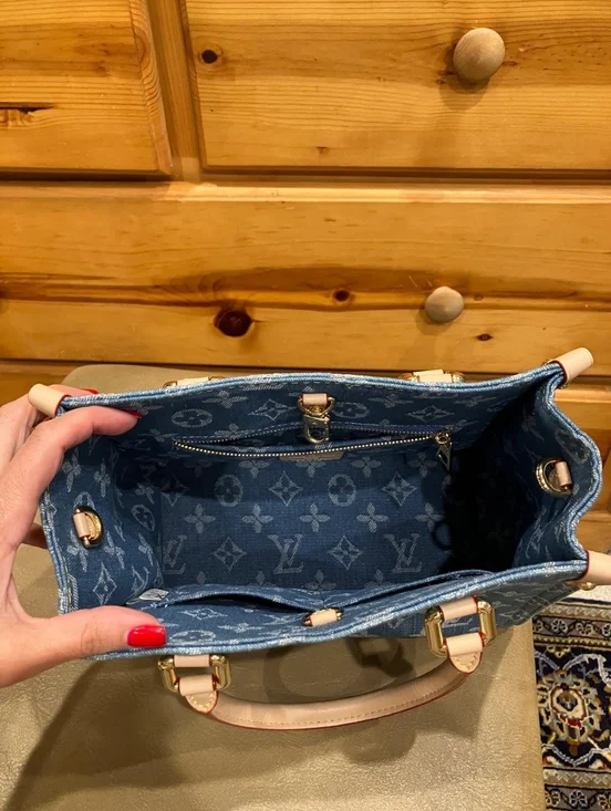 Blue Denim Mini Handbag with Trim - Picture 4 of 6